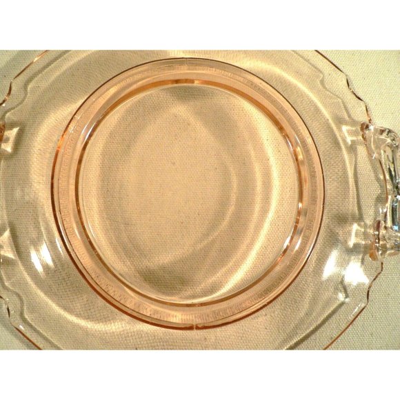 Snack Tray Serving Dish Double Handle Transparent Light Pink Glass Small Vintage - Picture 8 of 8
